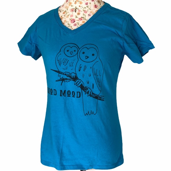 Good mood owls design women’s shirt, gift size L - Picture 2 of 11
